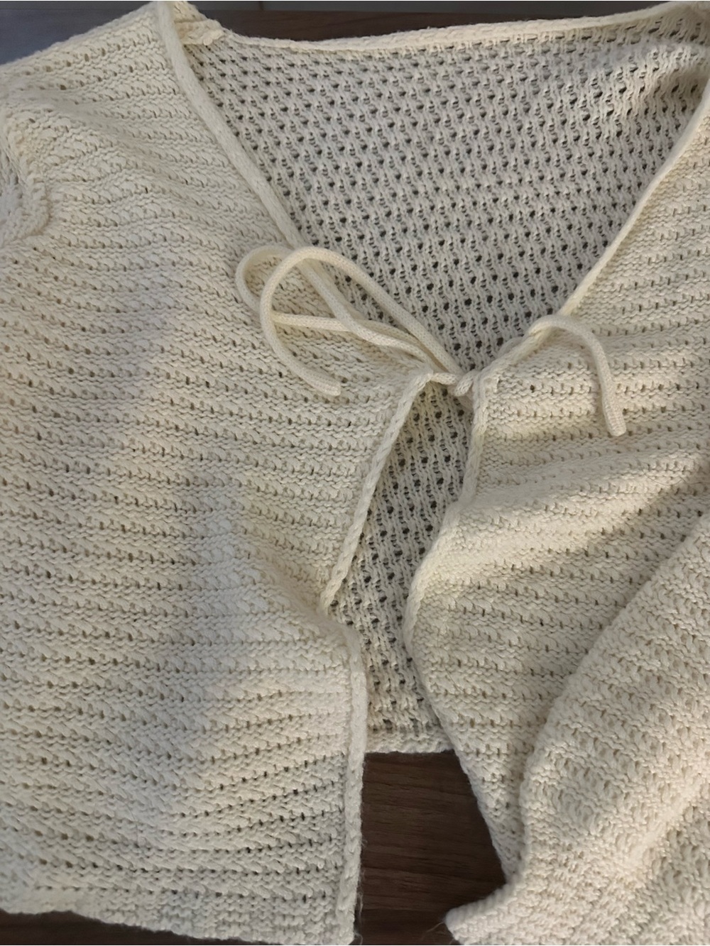SHEIN Flirla Plus Tie Front Lantern Sleeve Cardigan - Picture 4 of 8